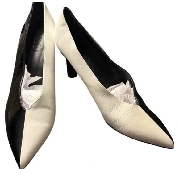 Tibi Zuri Two Tone Black/White Heels Size 39 - Picture 2 of 9